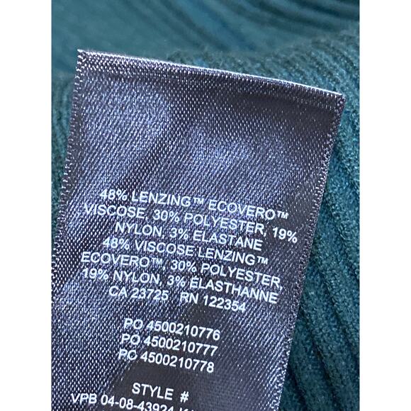 Aritzia Wilfred Green Ribbed Mock Neck Long Sleeve Midi Bodycon Sweater Dress S - Picture 5 of 5